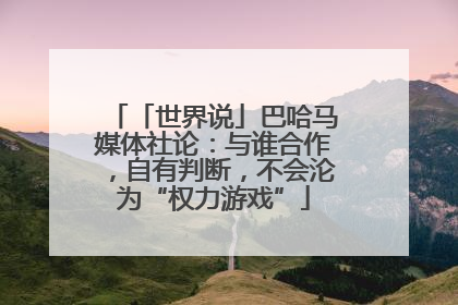 「世界说」巴哈马媒体社论：与谁合作，自有判断，不会沦为“权力游戏”