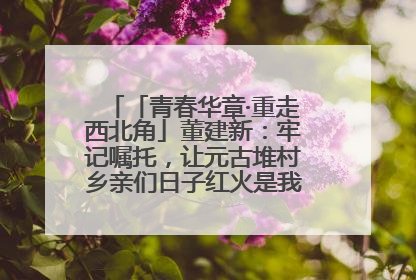 「青春华章·重走西北角」董建新：牢记嘱托，让元古堆村乡亲们日子红火是我最大动力！