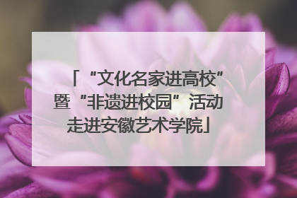 “文化名家进高校”暨“非遗进校园”活动走进安徽艺术学院