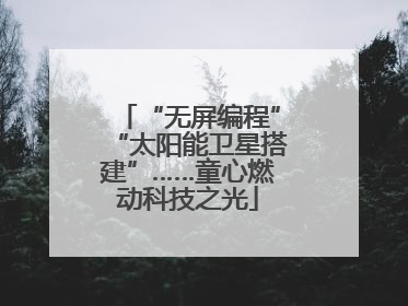 “无屏编程”“太阳能卫星搭建”……童心燃动科技之光