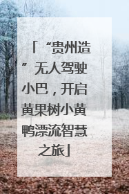 “贵州造”无人驾驶小巴，开启黄果树小黄鸭漂流智慧之旅