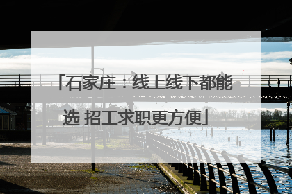 石家庄：线上线下都能选 招工求职更方便