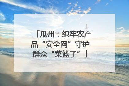 瓜州：织牢农产品“安全网”守护群众“菜篮子”