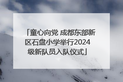 童心向党 成都东部新区石盘小学举行2024级新队员入队仪式