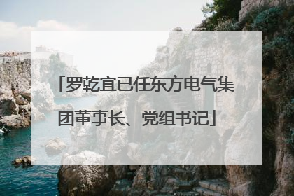 罗乾宜已任东方电气集团董事长、党组书记