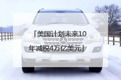 美国计划未来10年减税4万亿美元