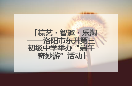 粽艺・智趣・乐淘——洛阳市东升第三初级中学举办“端午奇妙游”活动