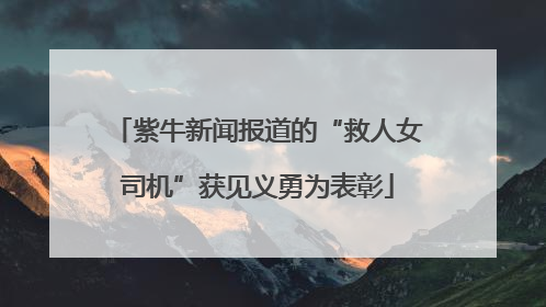 紫牛新闻报道的“救人女司机”获见义勇为表彰