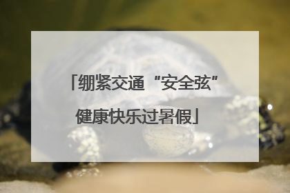 绷紧交通“安全弦” 健康快乐过暑假