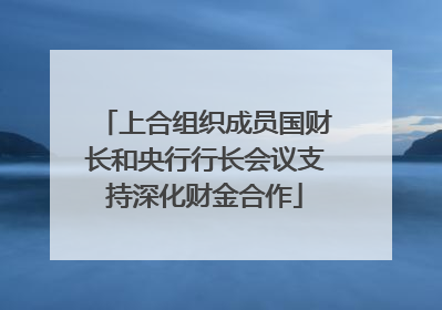 上合组织成员国财长和央行行长会议支持深化财金合作