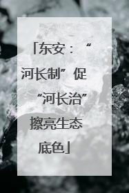 东安：“河长制”促“河长治” 擦亮生态底色
