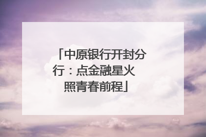 中原银行开封分行：点金融星火 照青春前程