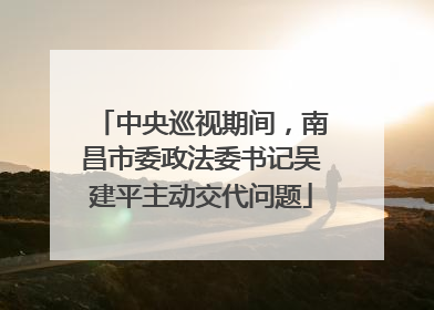 中央巡视期间，南昌市委政法委书记吴建平主动交代问题