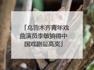 乌鲁木齐青年戏曲演员李敏摘得中国戏剧最高奖