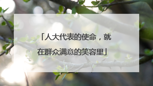人大代表的使命，就在群众满意的笑容里