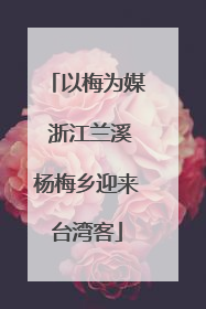 以梅为媒 浙江兰溪杨梅乡迎来台湾客