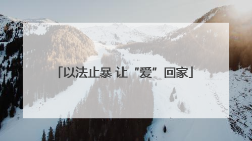 以法止暴 让“爱”回家