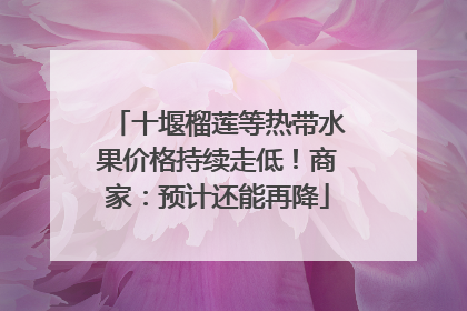 十堰榴莲等热带水果价格持续走低！商家：预计还能再降