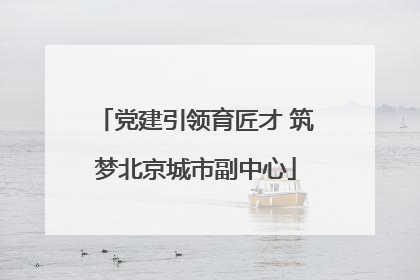 党建引领育匠才 筑梦北京城市副中心