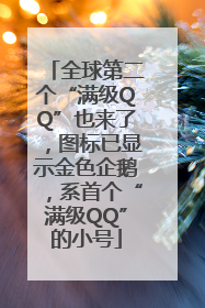 全球第二个“满级QQ”也来了，图标已显示金色企鹅，系首个“满级QQ”的小号