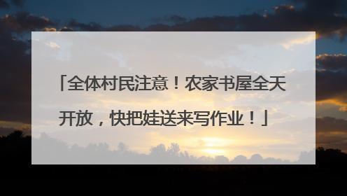 全体村民注意！农家书屋全天开放，快把娃送来写作业！