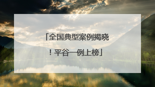 全国典型案例揭晓！平谷一例上榜