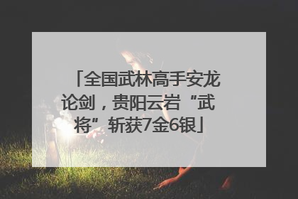 全国武林高手安龙论剑，贵阳云岩“武将”斩获7金6银