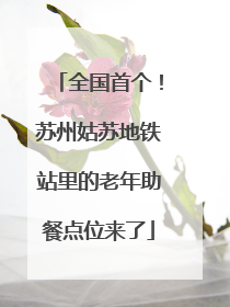全国首个！苏州姑苏地铁站里的老年助餐点位来了