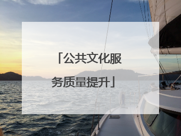 公共文化服务质量提升