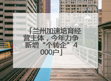 兰州加速培育经营主体，今年力争新增“个转企”4000户