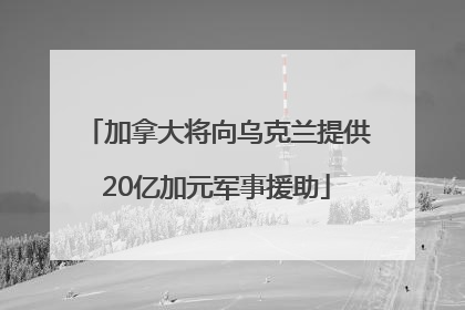 加拿大将向乌克兰提供20亿加元军事援助