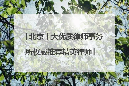 北京十大优质律师事务所权威推荐精英律师