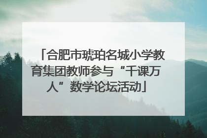 合肥市琥珀名城小学教育集团教师参与“千课万人”数学论坛活动