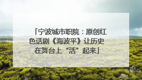 宁波城市职院：原创红色话剧《海波平》让历史在舞台上“活”起来