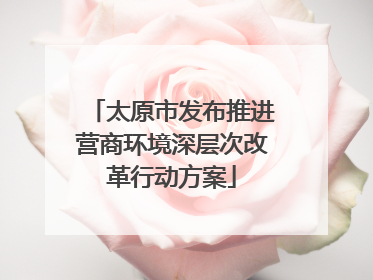 太原市发布推进营商环境深层次改革行动方案