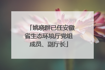 姚晓群已任安徽省生态环境厅党组成员、副厅长