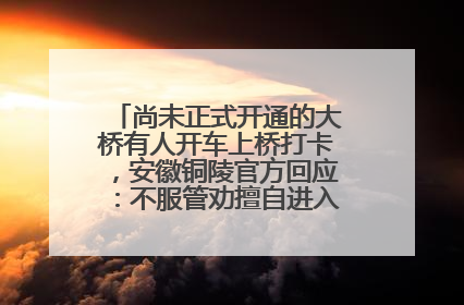 尚未正式开通的大桥有人开车上桥打卡，安徽铜陵官方回应：不服管劝擅自进入，已采取措施