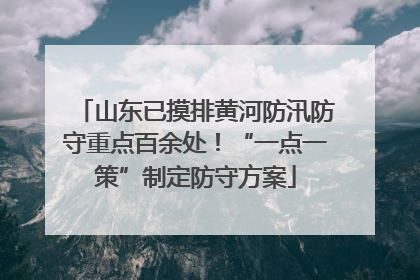 山东已摸排黄河防汛防守重点百余处！“一点一策”制定防守方案