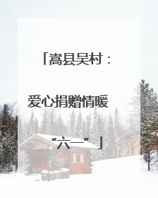 嵩县吴村：爱心捐赠情暖“六一”