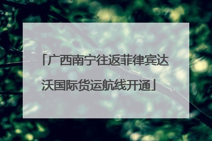 广西南宁往返菲律宾达沃国际货运航线开通