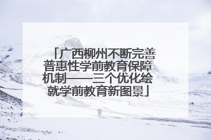 广西柳州不断完善普惠性学前教育保障机制——三个优化绘就学前教育新图景