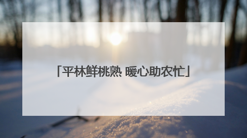 平林鲜桃熟 暖心助农忙
