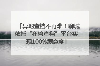 异地查档不再难！聊城依托“在鲁查档”平台实现100%满意度