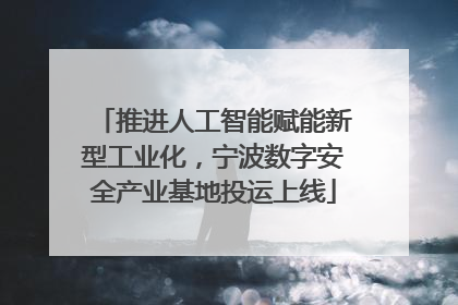 推进人工智能赋能新型工业化，宁波数字安全产业基地投运上线