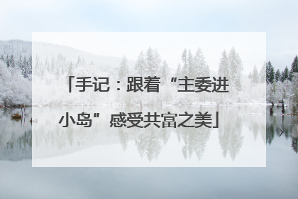 手记：跟着“主委进小岛”感受共富之美