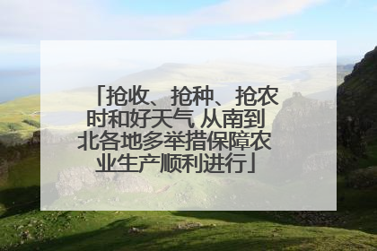 抢收、抢种、抢农时和好天气 从南到北各地多举措保障农业生产顺利进行