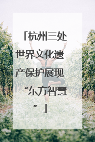 杭州三处世界文化遗产保护展现“东方智慧”