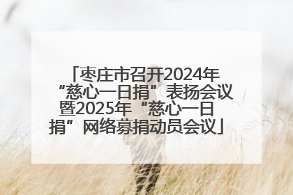 枣庄市召开2024年“慈心一日捐”表扬会议暨2025年“慈心一日捐”网络募捐动员会议