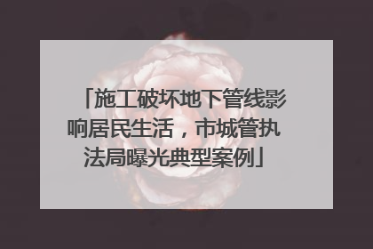 施工破坏地下管线影响居民生活，市城管执法局曝光典型案例