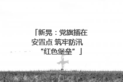 新晃：党旗插在安置点 筑牢防汛“红色堡垒”